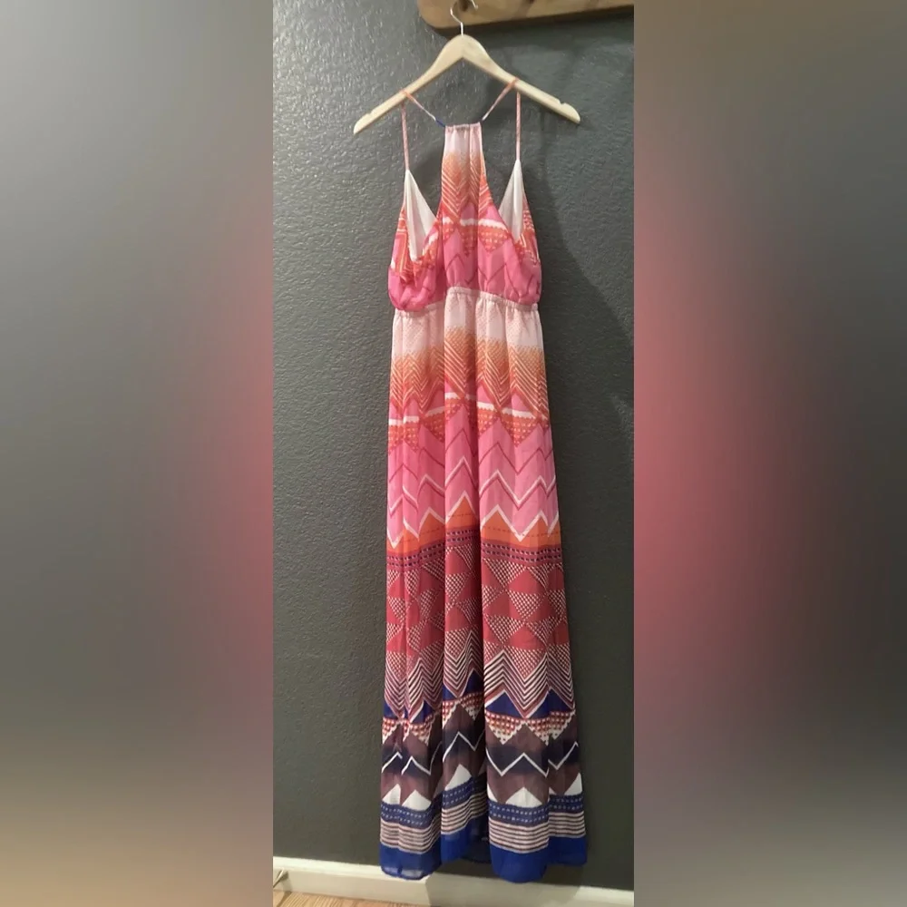 OLD NAVY EUC Like New Multicolor maxi dress, geometric pattern, chevron stripes - Picture 7 of 10